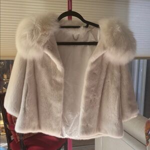 Elegant White Fur Women's Coat